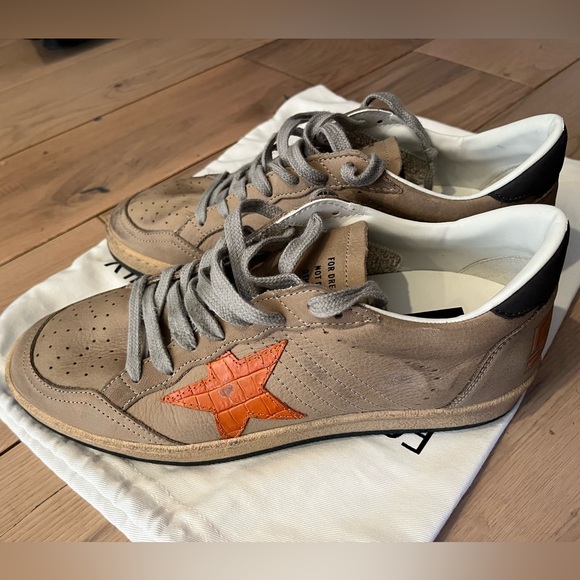 Ball Star in beige nubuck with croc-print leather star and nubuck heel tab - Picture 1 of 9